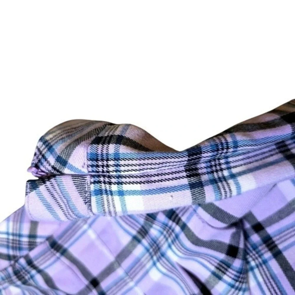 Lavender‎ Plaid Pleated Mini Skirt Mamba Jeans  Purple Checkered Size M Y2K
